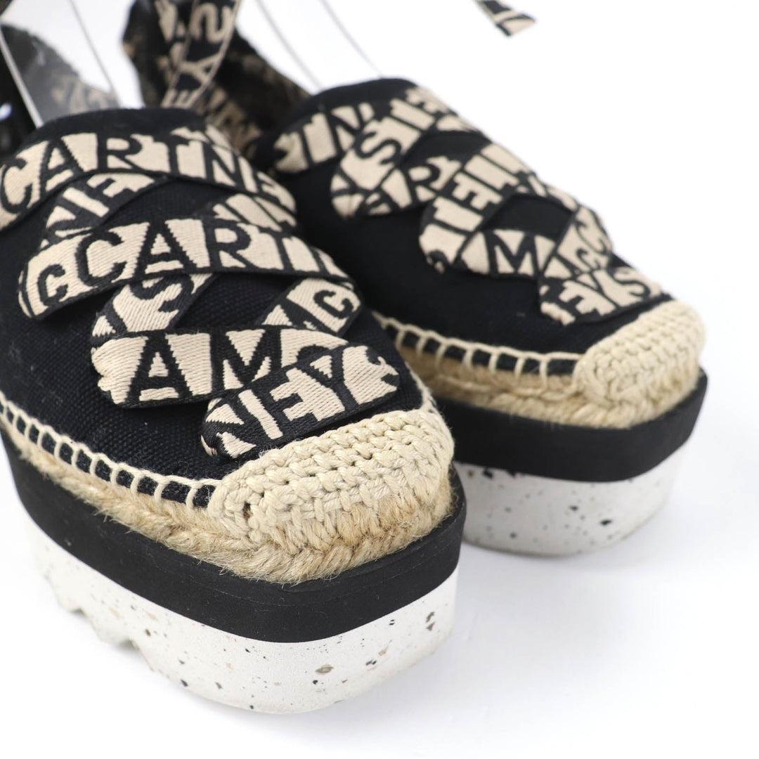 Stella McCartney Leather shoes 800159 Main: Canvas Black beige Gaia Women 36 Used Authentic