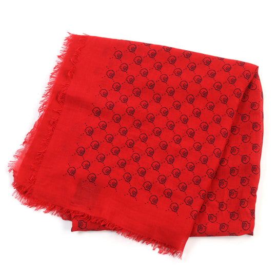 GUCCI scarf 453225 Main: 85% rayon, Main: 15% silk Red black mens Used Authentic
