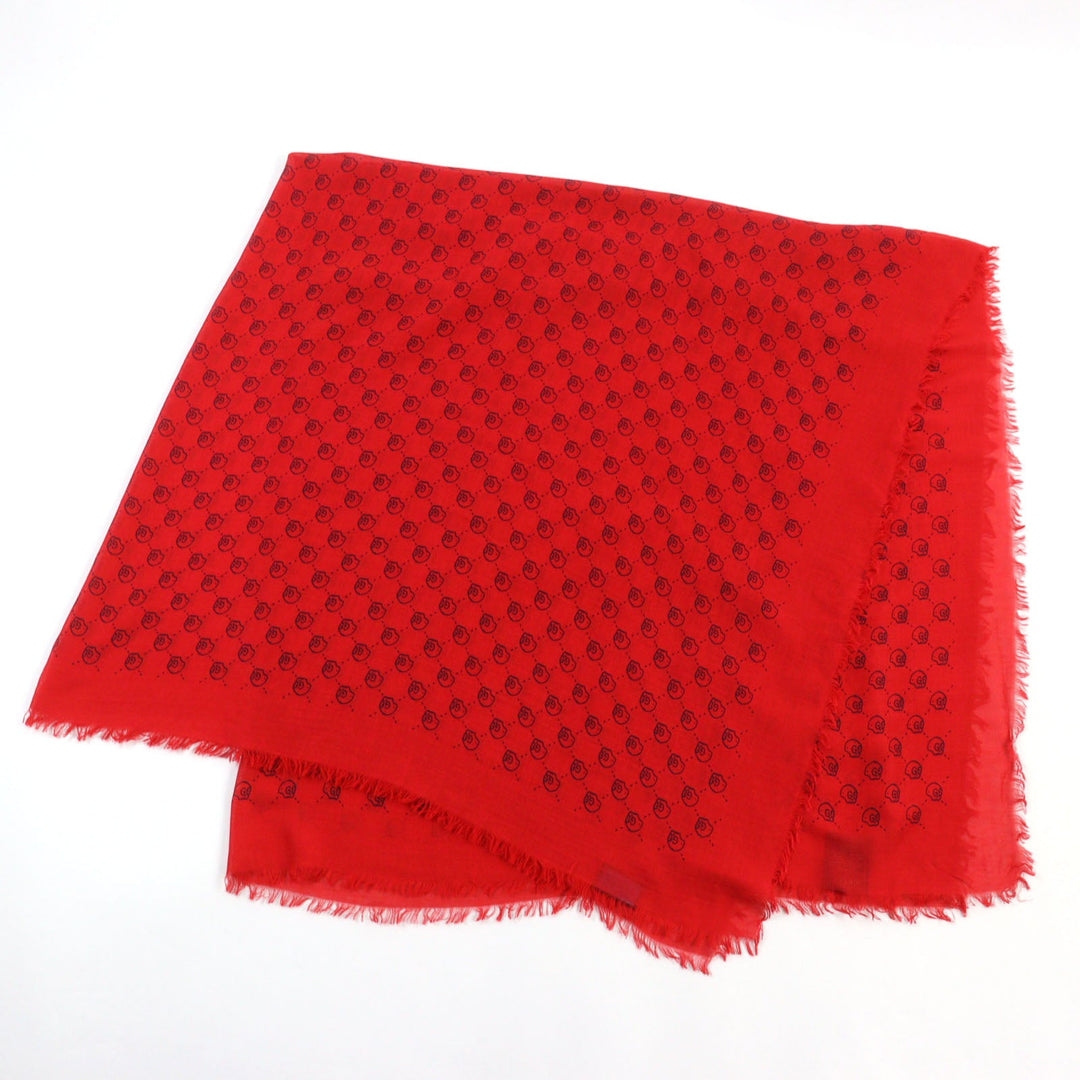 GUCCI scarf 453225 Main: 85% rayon, Main: 15% silk Red black mens Used Authentic