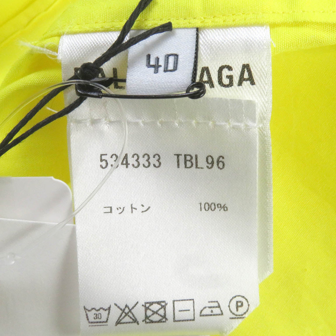 BALENCIAGA Long sleeve shirt 534333 Main: 100% cotton yellow ALL OVER LOGO SHIRT mens 40 Used Authentic