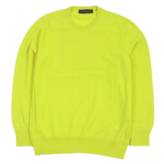 LOUIS VUITTON knit Main: 99% cashmere, Main: 1% wool Neon yellow mens L Used Authentic