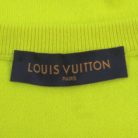 LOUIS VUITTON knit Main: 99% cashmere, Main: 1% wool Neon yellow mens L Used Authentic