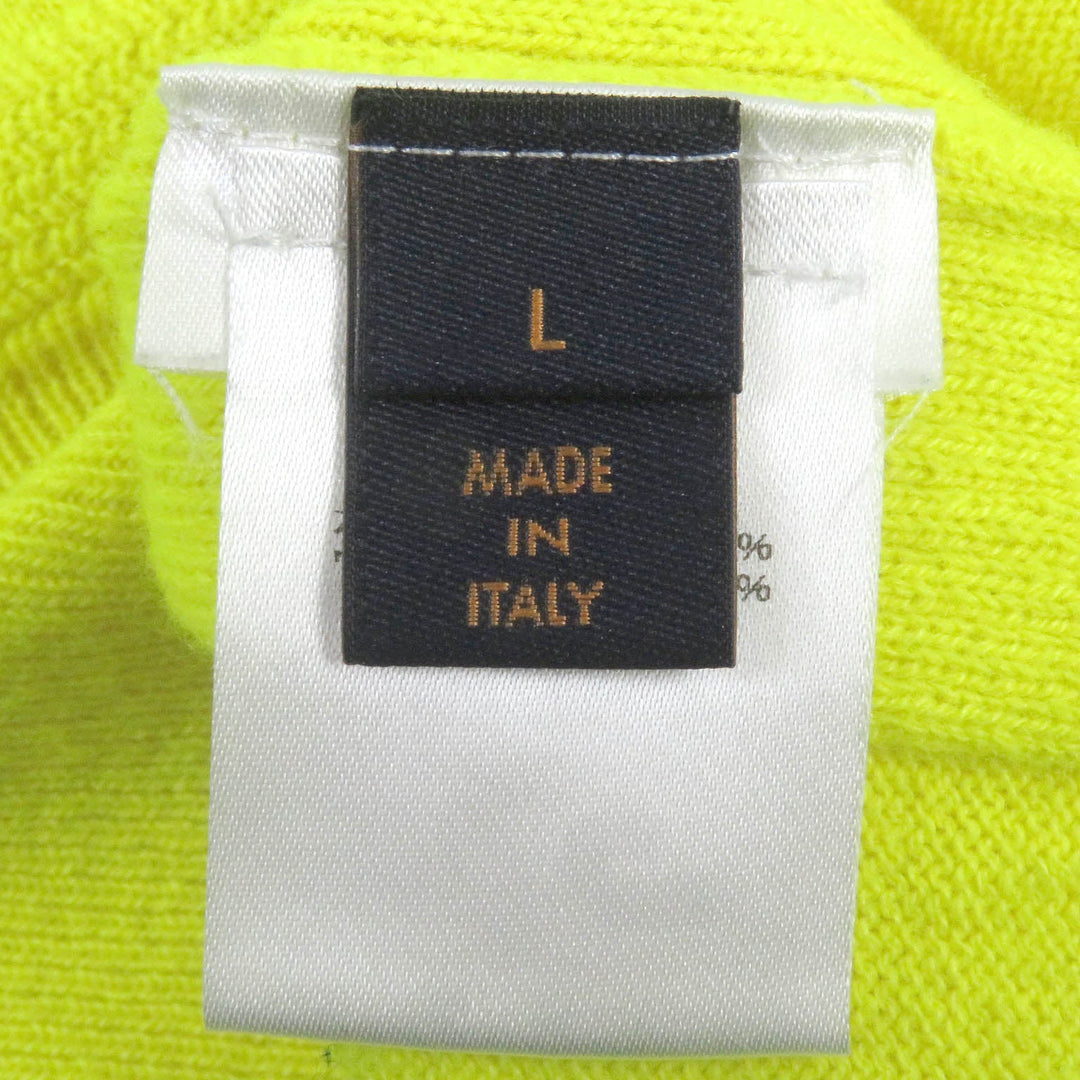 LOUIS VUITTON knit Main: 99% cashmere, Main: 1% wool Neon yellow mens L Used Authentic
