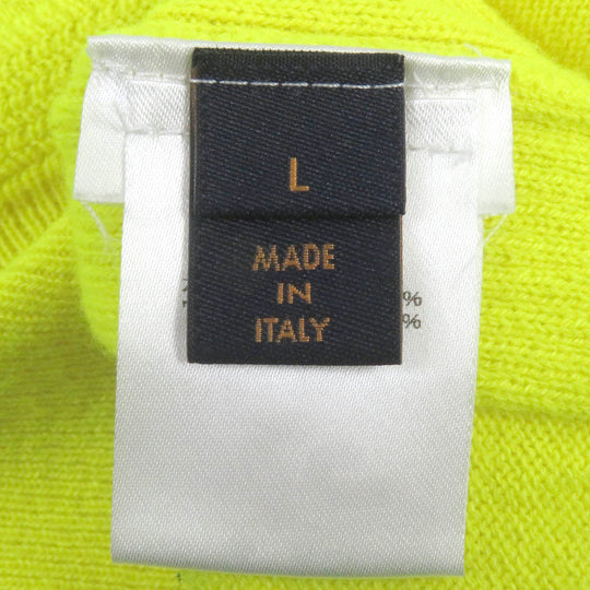 LOUIS VUITTON knit Main: 99% cashmere, Main: 1% wool Neon yellow mens L Used Authentic