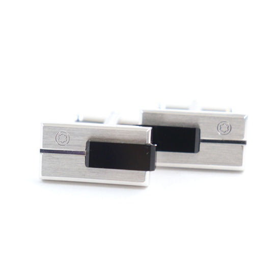MONTBLANC cuffs Main: SV925, Part: Onyx Silver black mens Used Authentic