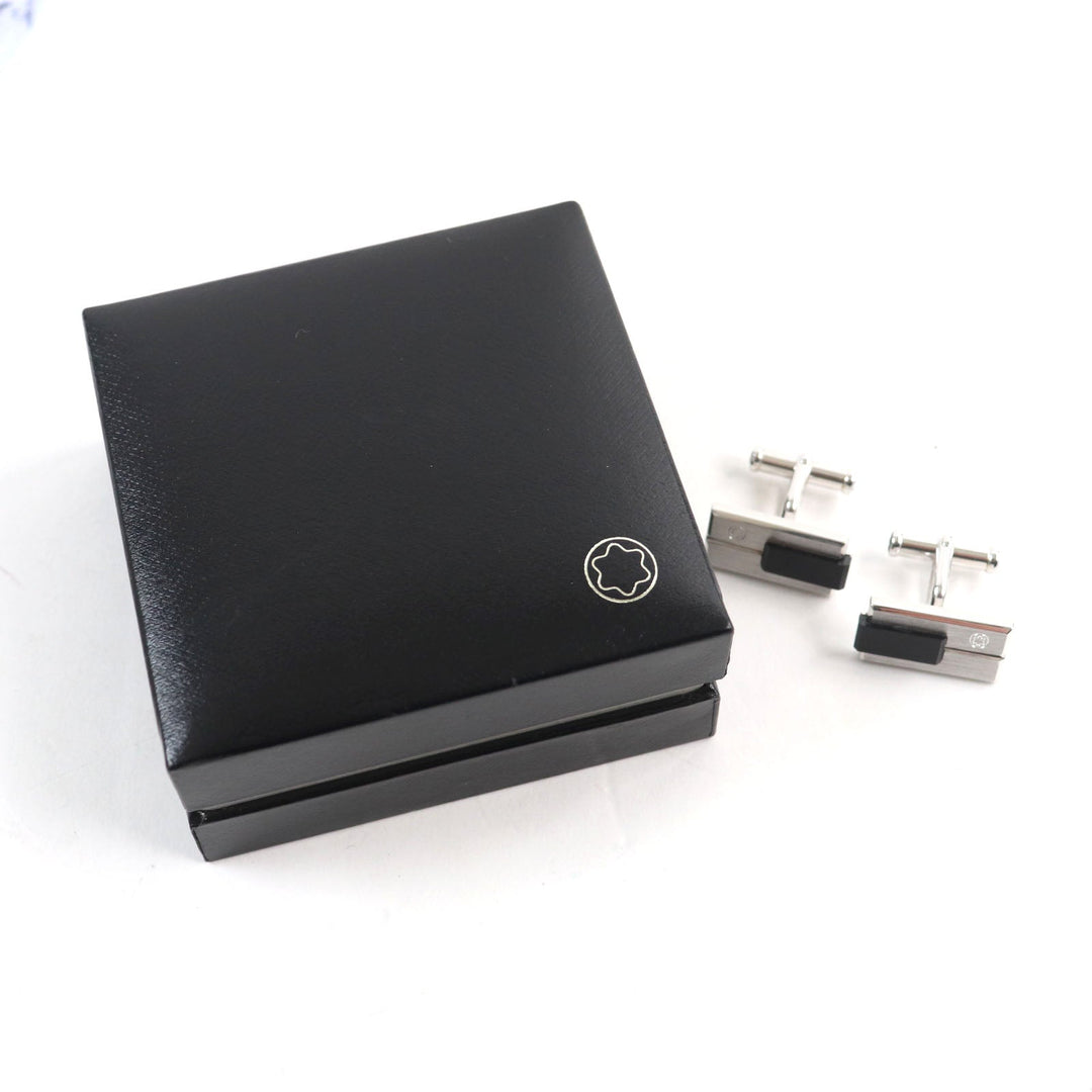 MONTBLANC cuffs Main: SV925, Part: Onyx Silver black mens Used Authentic