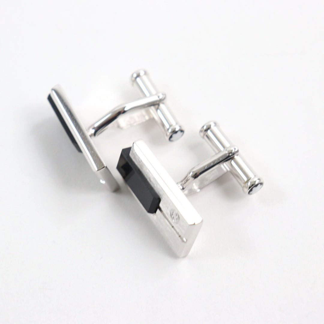 MONTBLANC cuffs Main: SV925, Part: Onyx Silver black mens Used Authentic