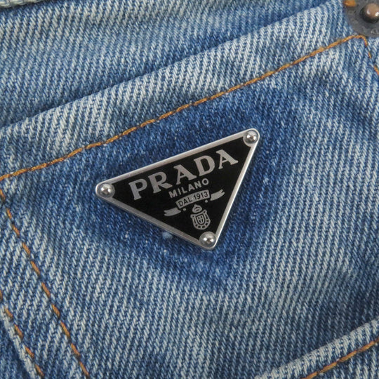 PRADA Shorts GEP350 Main: 100% cotton Indigo blue mens 33 Used Authentic
