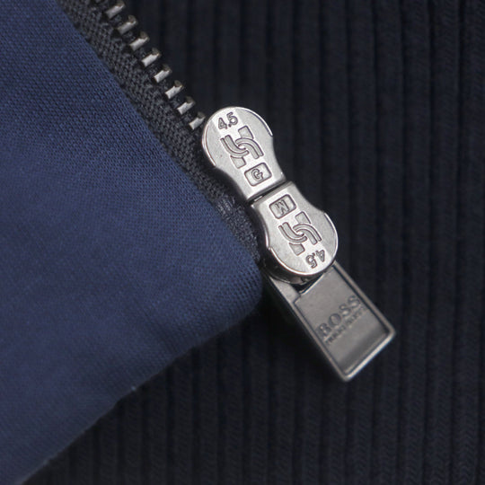 HUGO BOSS Blouson Outer material: 38% rayon, 30% polyester, 16% polyester, 14% wool, 2% polyurethane Navy SLIM FIT mens S Used Authentic