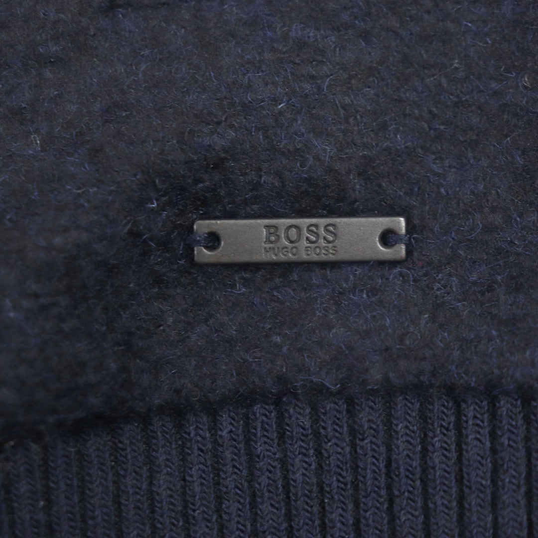HUGO BOSS Blouson Outer material: 38% rayon, 30% polyester, 16% polyester, 14% wool, 2% polyurethane Navy SLIM FIT mens S Used Authentic