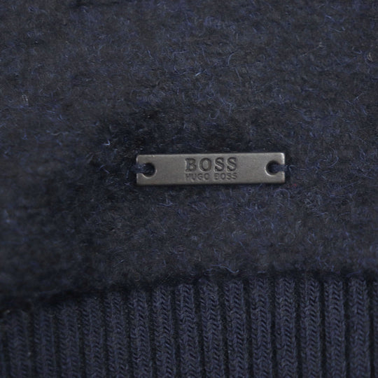 HUGO BOSS Blouson Outer material: 38% rayon, 30% polyester, 16% polyester, 14% wool, 2% polyurethane Navy SLIM FIT mens S Used Authentic