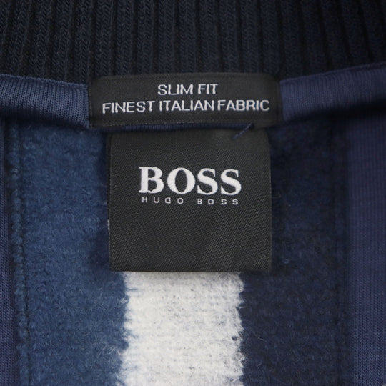 HUGO BOSS Blouson Outer material: 38% rayon, 30% polyester, 16% polyester, 14% wool, 2% polyurethane Navy SLIM FIT mens S Used Authentic