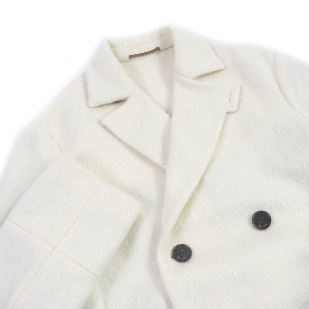 Berluti Chester coat Main: 42% alpaca, Main: 36% mohair, Main: 13% nylon, Main: 9% wool, Sleeve lining: 100% rayon Ivory mens 44 Used Authentic