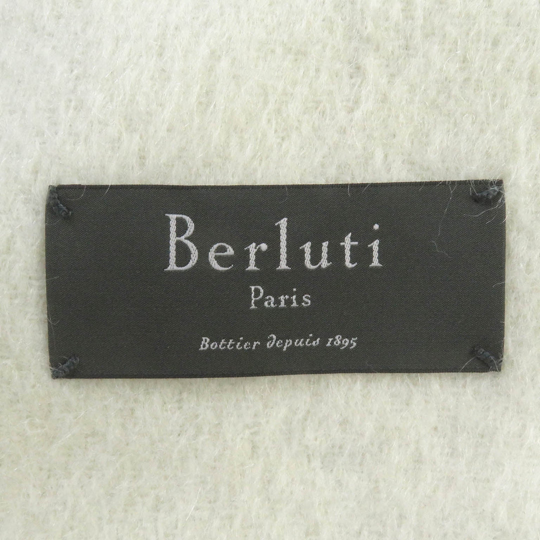 Berluti Chester coat Main: 42% alpaca, Main: 36% mohair, Main: 13% nylon, Main: 9% wool, Sleeve lining: 100% rayon Ivory mens 44 Used Authentic