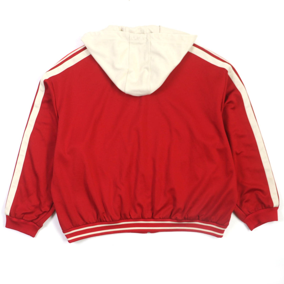 GUCCI Track jacket 575758 Outer: 55% polyester, Outer: 45% cotton, Part: 84% polyester, Part: 14% nylon, Part: 2% polyurethane Red beige Interlocking G mens XL Used Authentic