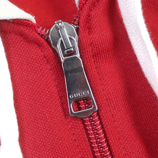 GUCCI Track jacket 575758 Outer: 55% polyester, Outer: 45% cotton, Part: 84% polyester, Part: 14% nylon, Part: 2% polyurethane Red beige Interlocking G mens XL Used Authentic