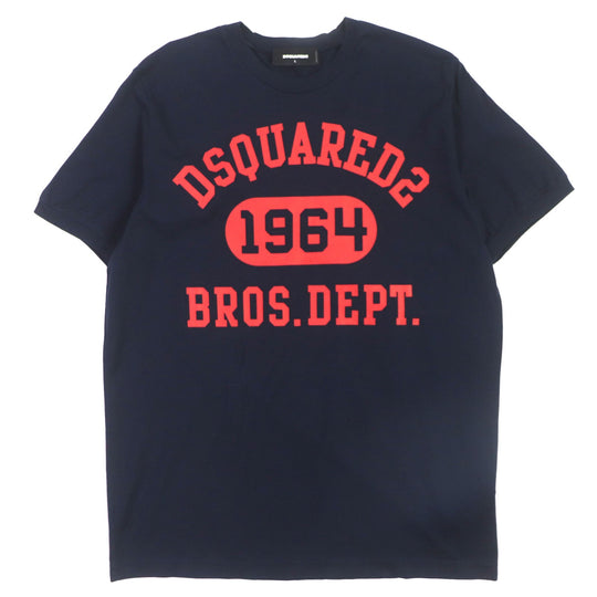 DSQUARED2 Short sleeve T-shirt S74GD0759 Outer material: 100% cotton Navy mens L Used Authentic