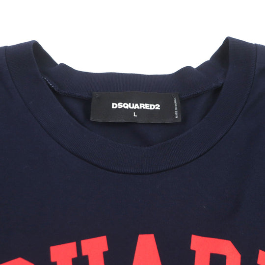 DSQUARED2 Short sleeve T-shirt S74GD0759 Outer material: 100% cotton Navy mens L Used Authentic