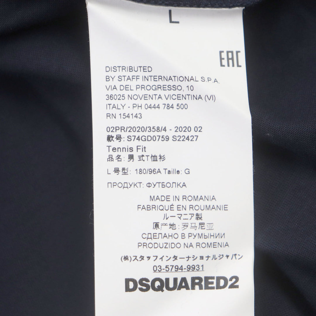 DSQUARED2 Short sleeve T-shirt S74GD0759 Outer material: 100% cotton Navy mens L Used Authentic