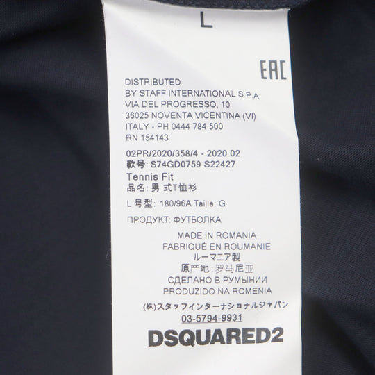 DSQUARED2 Short sleeve T-shirt S74GD0759 Outer material: 100% cotton Navy mens L Used Authentic