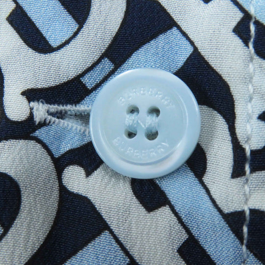BURBERRY Short sleeve shirt 8048782 Main: 100% silk, Part: 100% silk blue white navy Women 40 Used Authentic