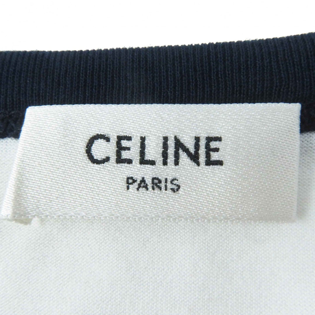CELINE Short sleeve T-shirt 2X872671 Main: 100% cotton White navy Women S Used Authentic