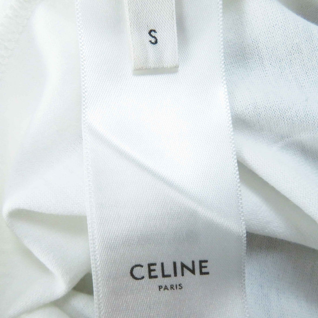 CELINE Short sleeve T-shirt 2X872671 Main: 100% cotton White navy Women S Used Authentic