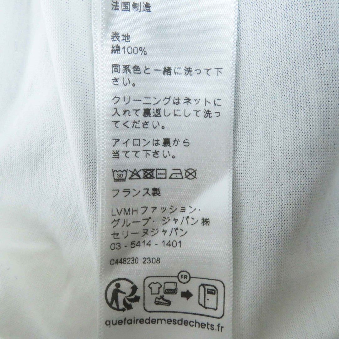 CELINE Short sleeve T-shirt 2X872671 Main: 100% cotton White navy Women S Used Authentic