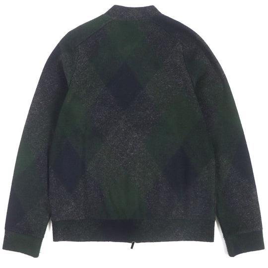 HUGO BOSS Blouson Outer material: 38% rayon, 32% acrylic, 15% polyester, 13% wool, 2% polyurethane Green navy SLIM FIT mens S Used Authentic