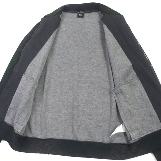 HUGO BOSS Blouson Outer material: 38% rayon, 32% acrylic, 15% polyester, 13% wool, 2% polyurethane Green navy SLIM FIT mens S Used Authentic