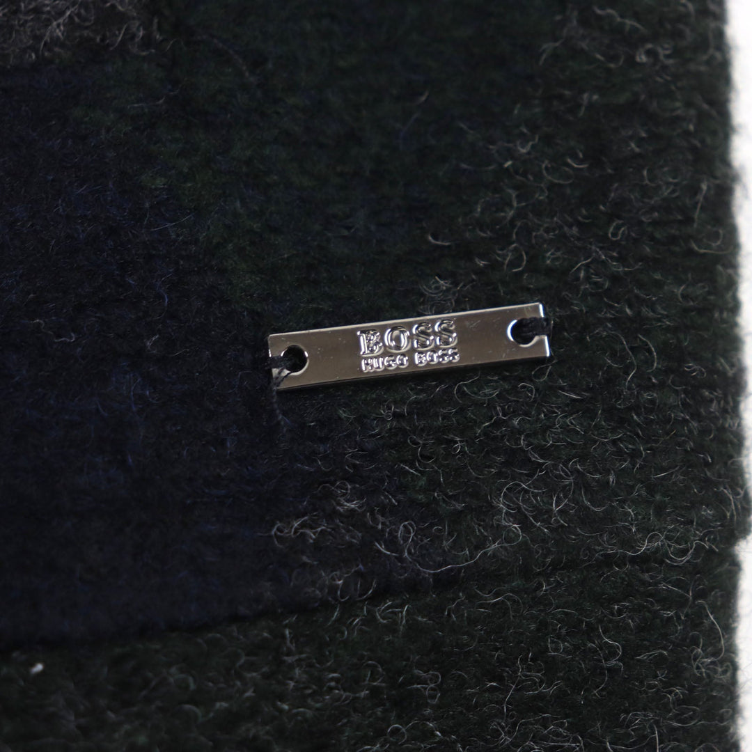 HUGO BOSS Blouson Outer material: 38% rayon, 32% acrylic, 15% polyester, 13% wool, 2% polyurethane Green navy SLIM FIT mens S Used Authentic