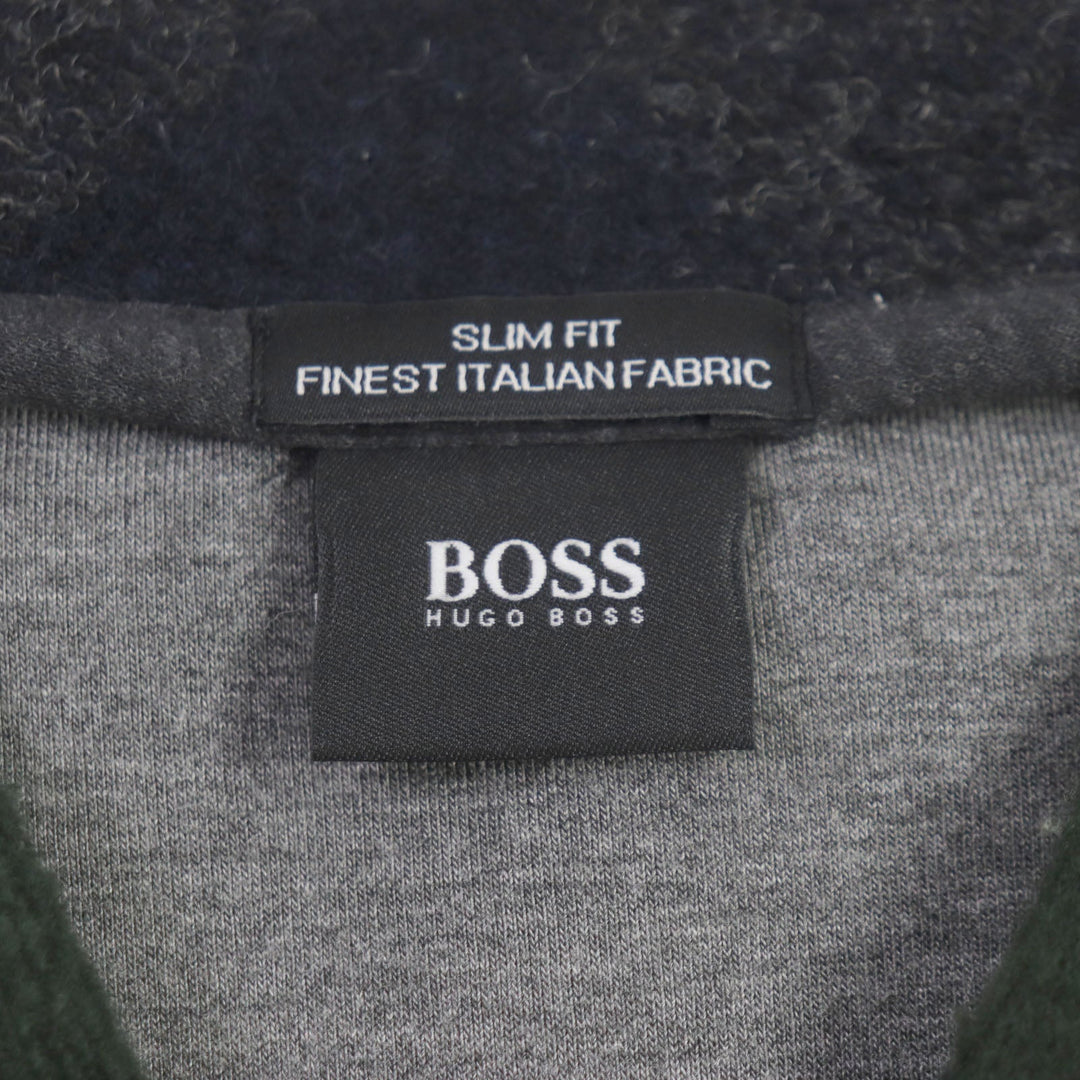 HUGO BOSS Blouson Outer material: 38% rayon, 32% acrylic, 15% polyester, 13% wool, 2% polyurethane Green navy SLIM FIT mens S Used Authentic