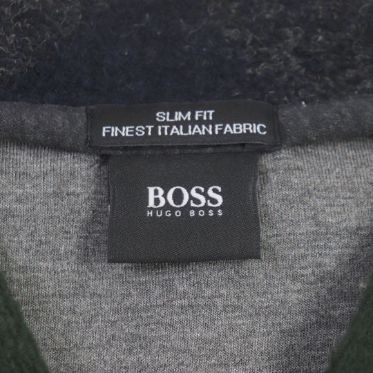 HUGO BOSS Blouson Outer material: 38% rayon, 32% acrylic, 15% polyester, 13% wool, 2% polyurethane Green navy SLIM FIT mens S Used Authentic