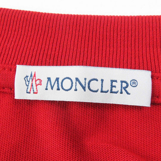 MONCLER Short sleeve T-shirt Main: 100% cotton, Part: 100% cotton Red Stainless Steel T-SHIRT Women L Used Authentic