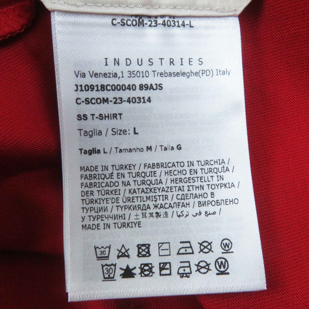 MONCLER Short sleeve T-shirt Main: 100% cotton, Part: 100% cotton Red Stainless Steel T-SHIRT Women L Used Authentic