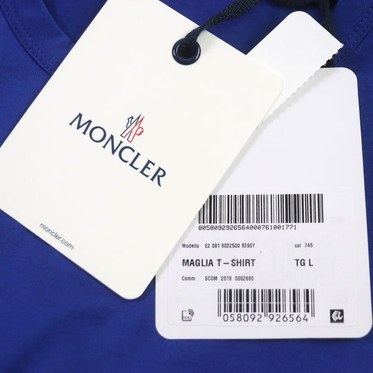 MONCLER Short sleeve T-shirt Main: 100% cotton blue mens L Used Authentic