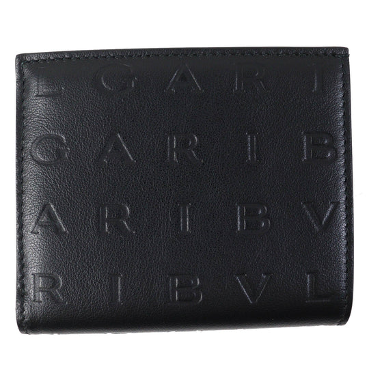 BVLGARI Bifold Wallet 291749 Main: Leather Black blue Infiniteum Compact Wallet Women Used Authentic