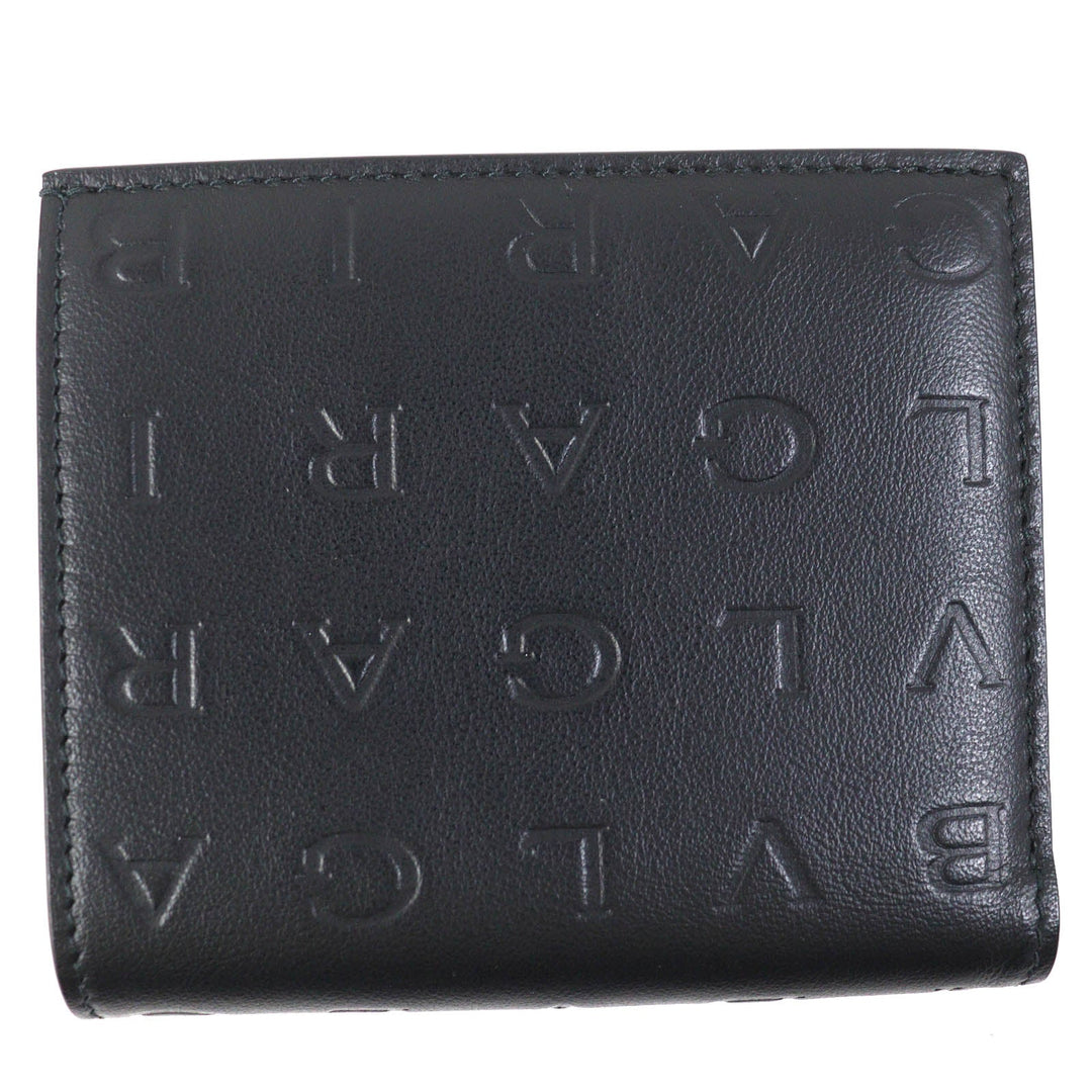 BVLGARI Bifold Wallet 291749 Main: Leather Black blue Infiniteum Compact Wallet Women Used Authentic