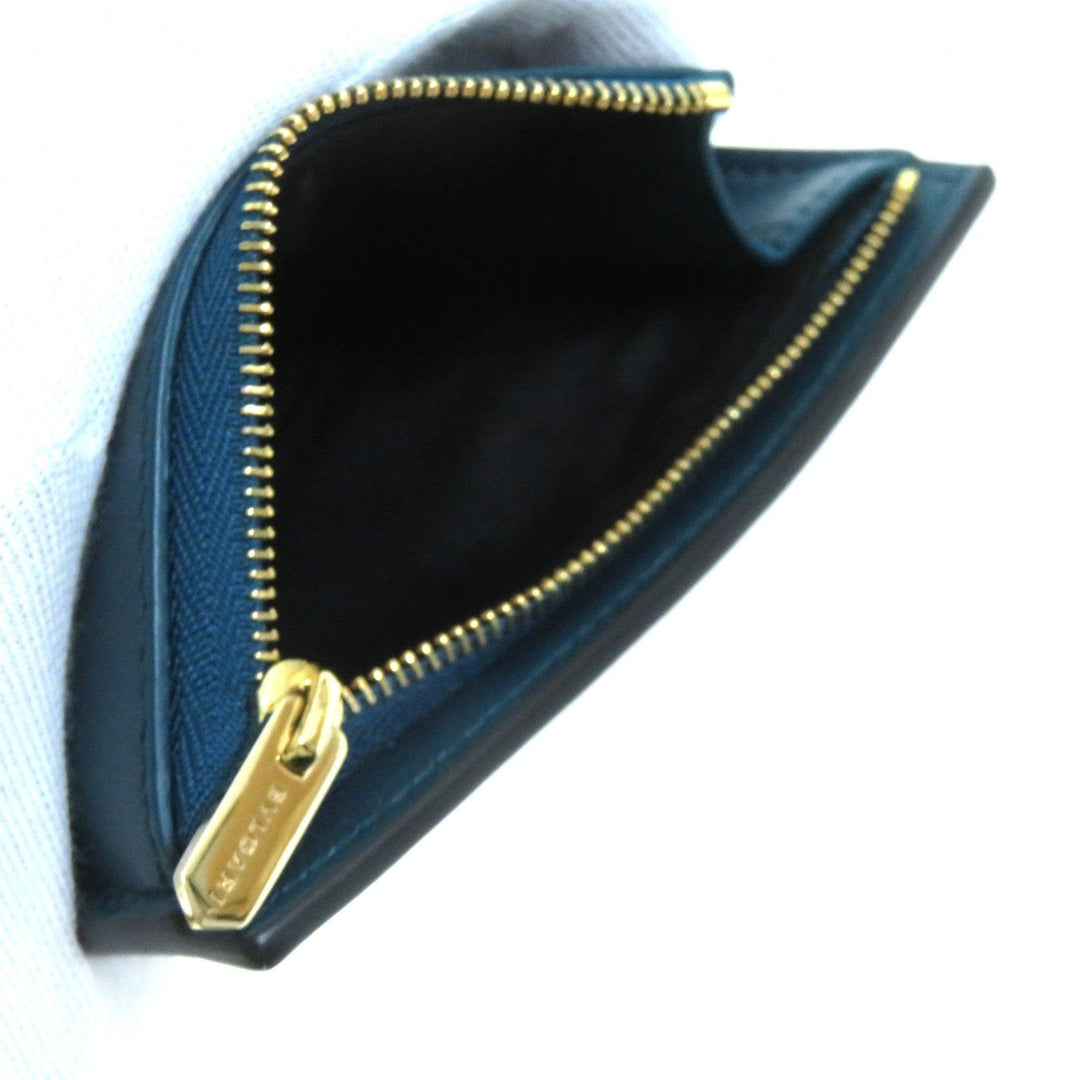 BVLGARI Bifold Wallet 291749 Main: Leather Black blue Infiniteum Compact Wallet Women Used Authentic