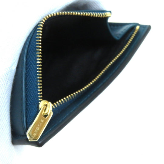 BVLGARI Bifold Wallet 291749 Main: Leather Black blue Infiniteum Compact Wallet Women Used Authentic