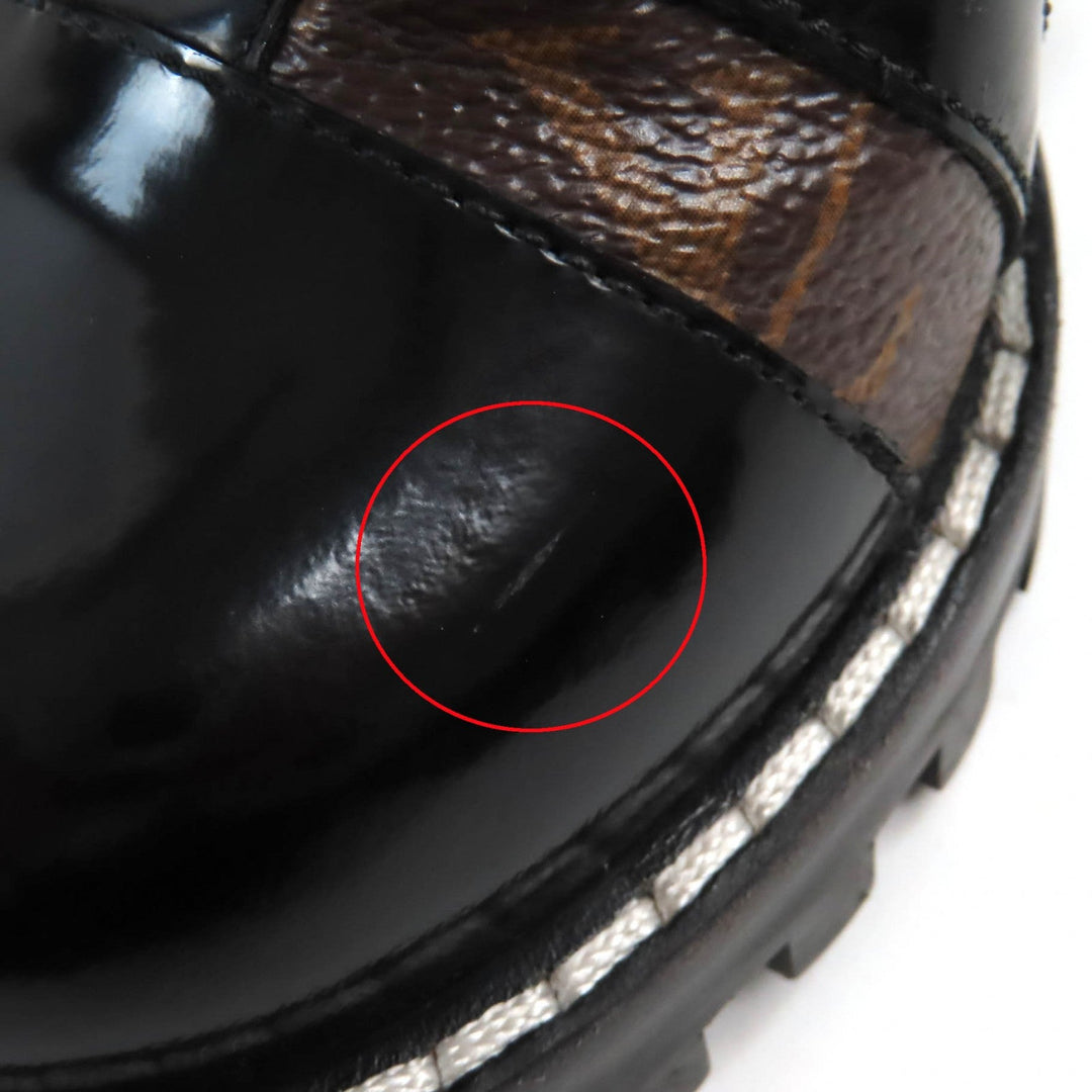 LOUIS VUITTON Ankle boots Main: Monogram canvas, Part: Patent leather Brown black Star Trail Line Women 35 Used Authentic