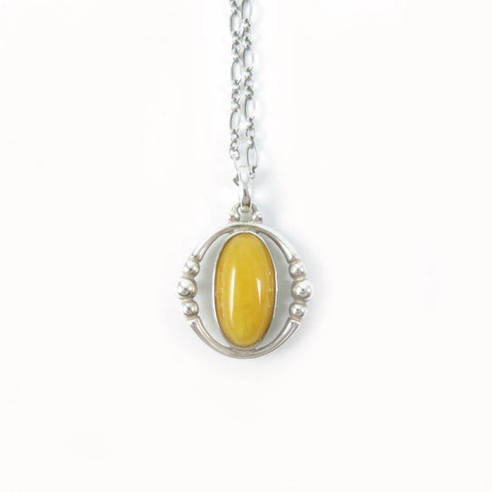 Georg Jensen Necklace Main: SV925, Part: Yellow Agate Yellow silver 1988 2012 Year Necklace Women Used Authentic
