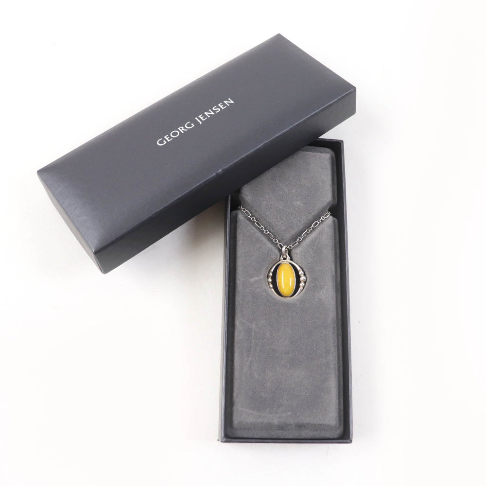 Georg Jensen Necklace Main: SV925, Part: Yellow Agate Yellow silver 1988 2012 Year Necklace Women Used Authentic