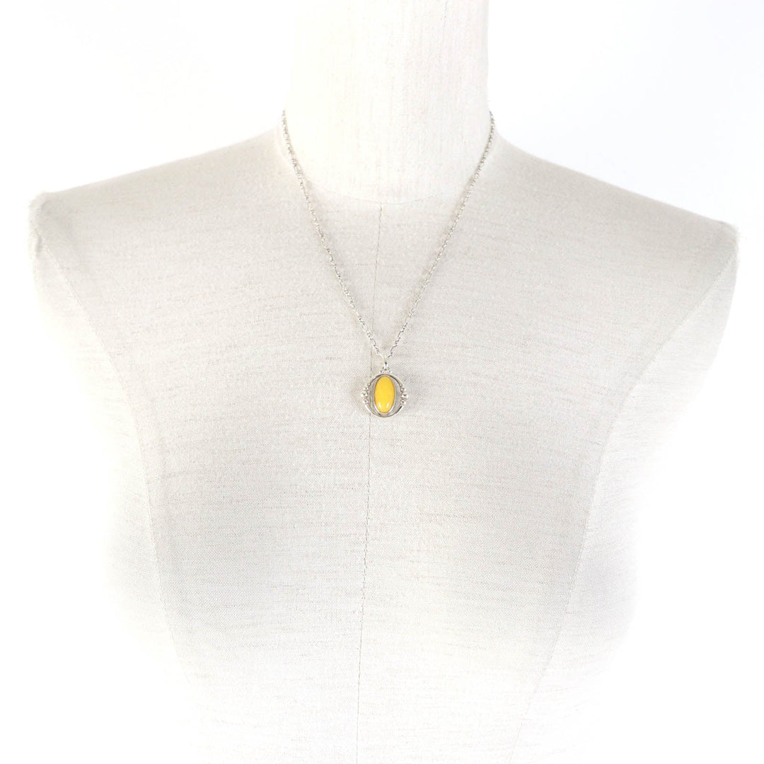 Georg Jensen Necklace Main: SV925, Part: Yellow Agate Yellow silver 1988 2012 Year Necklace Women Used Authentic