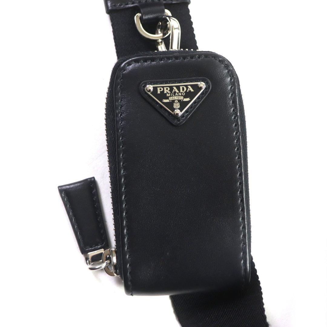 PRADA Shoulder Bag 1BH197 Main: Nylon, Part: Leather black mens Used Authentic