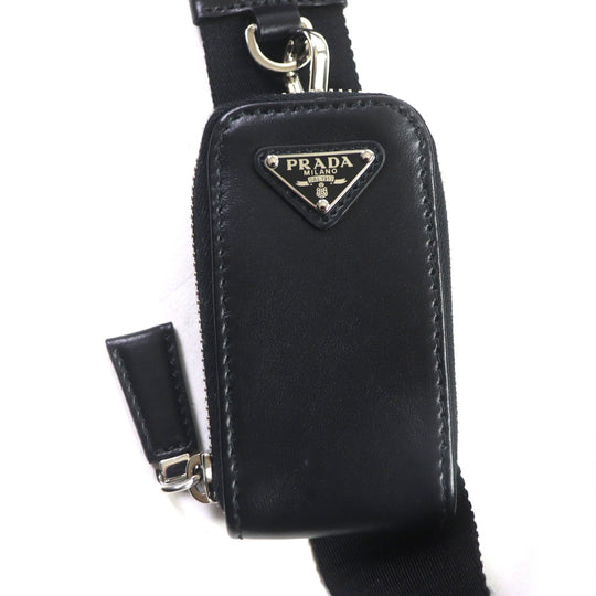 PRADA Shoulder Bag 1BH197 Main: Nylon, Part: Leather black mens Used Authentic