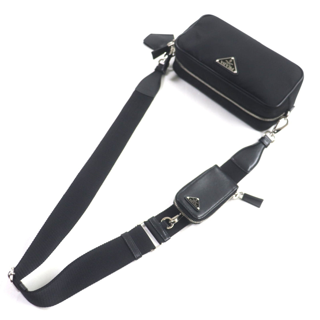 PRADA Shoulder Bag 1BH197 Main: Nylon, Part: Leather black mens Used Authentic