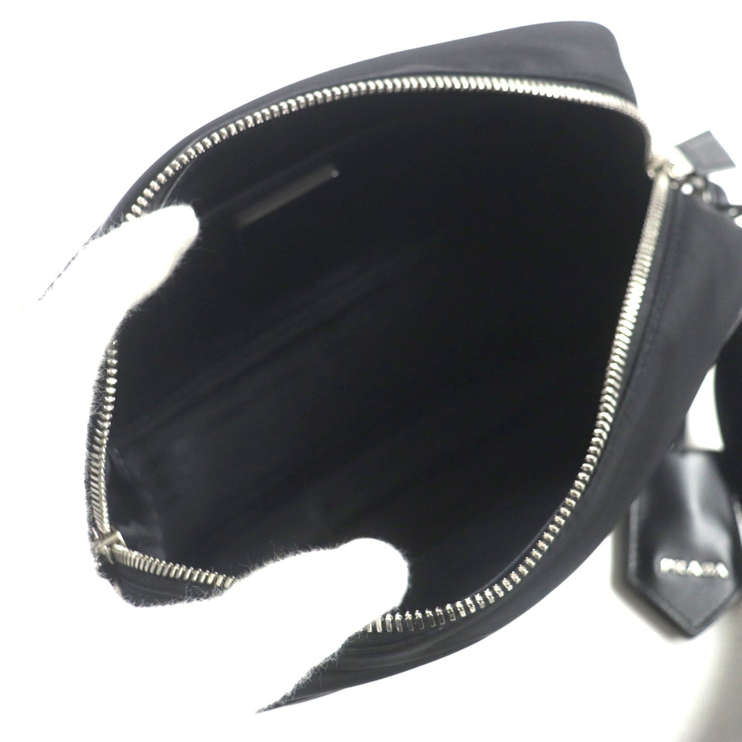 PRADA Shoulder Bag 1BH197 Main: Nylon, Part: Leather black mens Used Authentic