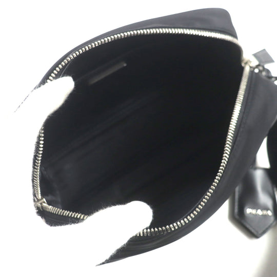 PRADA Shoulder Bag 1BH197 Main: Nylon, Part: Leather black mens Used Authentic