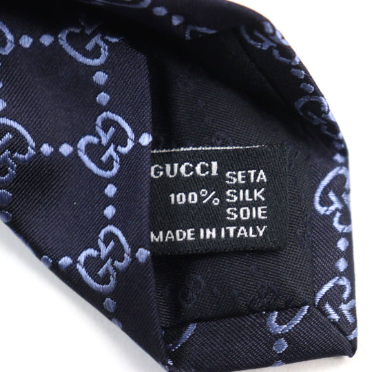 GUCCI tie Main: 100% silk Navy blue ARGOS Argos mens Used Authentic
